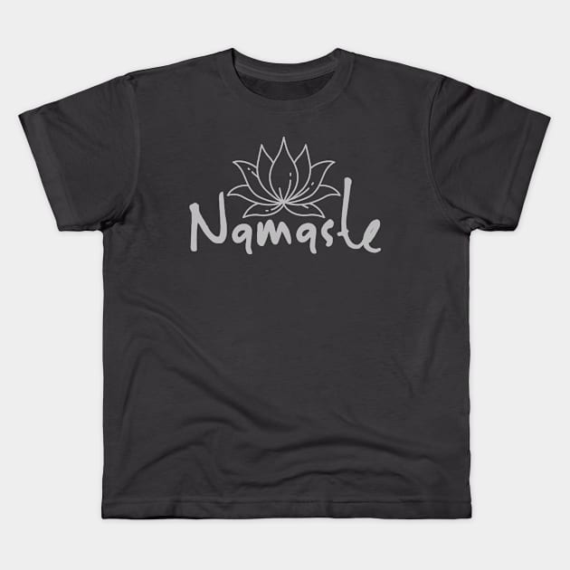 Simple Namaste Design with a LOTUS FLOWER Kids T-Shirt by Off the Page